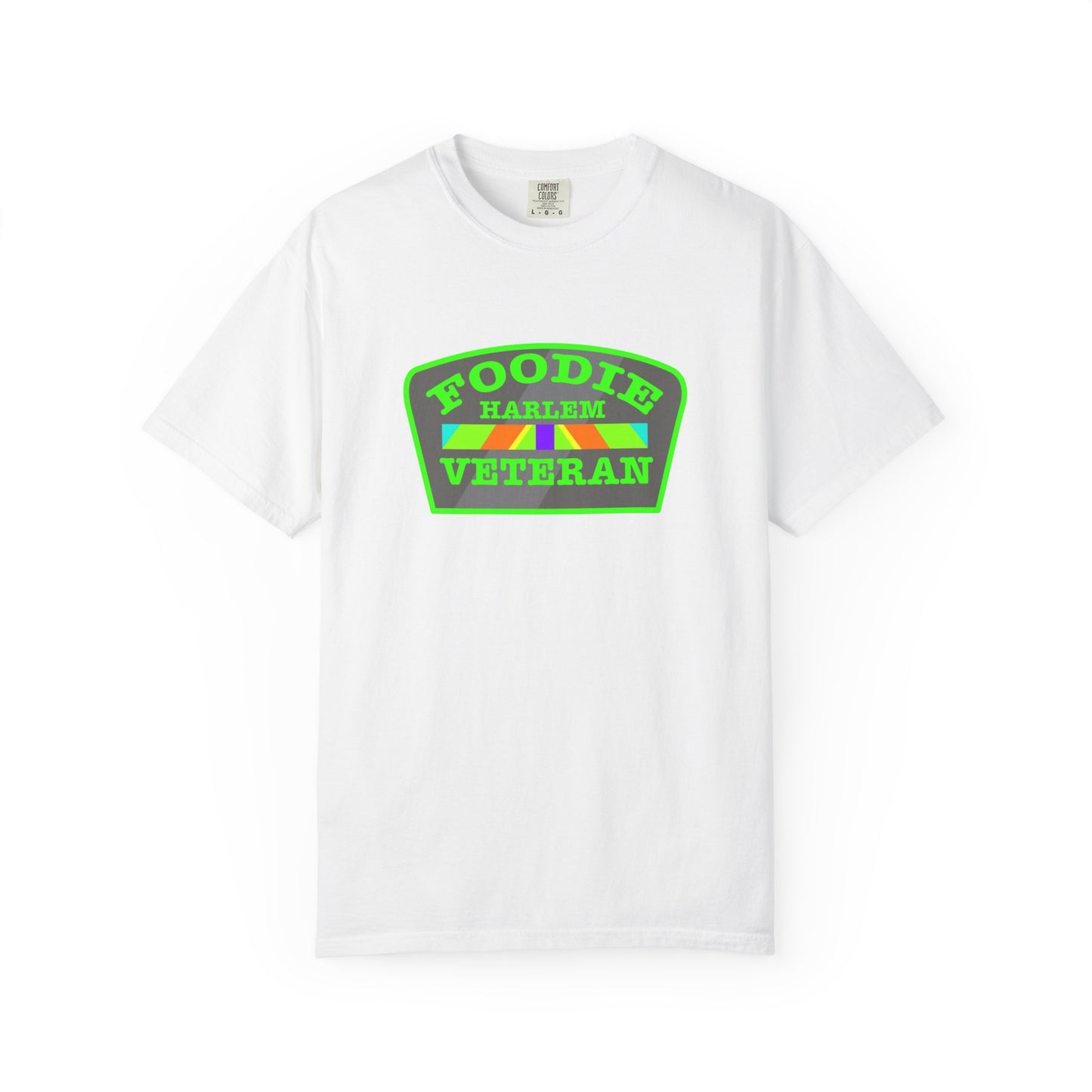 L.O.E.F Foodie Veteran HARLEM Unisex Tee Shirt (Neon Green)