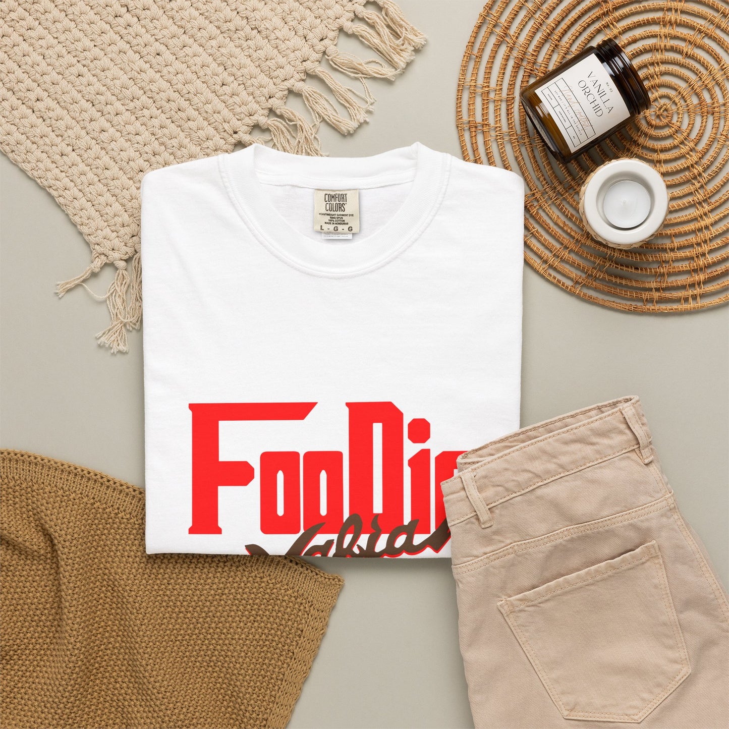 L.O.E.F Red Foodie Mafia Unisex Tee Shirt (Dark Brown)