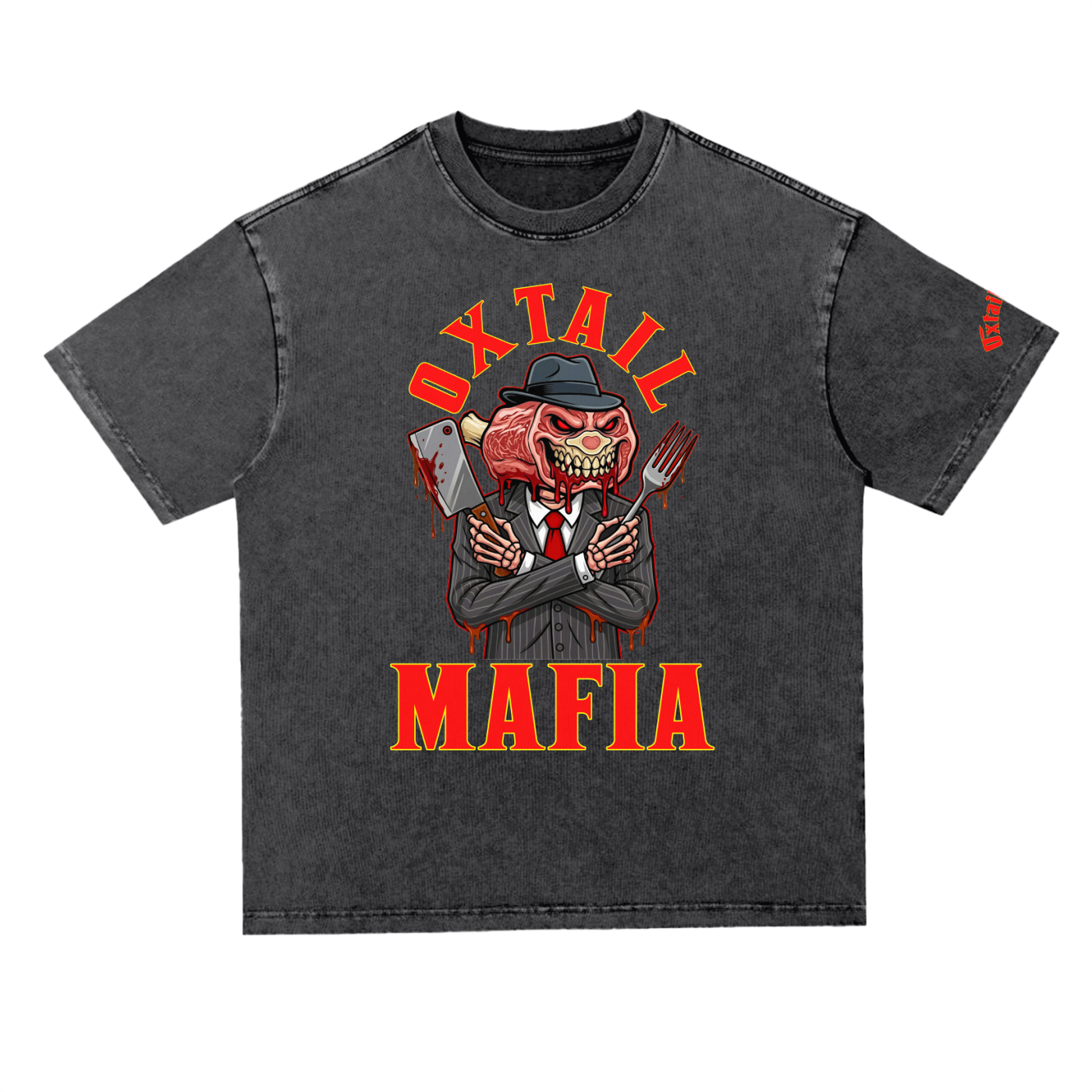 L.O.E.F. Life Oxtail Mafia Snow Washed Heavyweight Oversize T-Shirt
