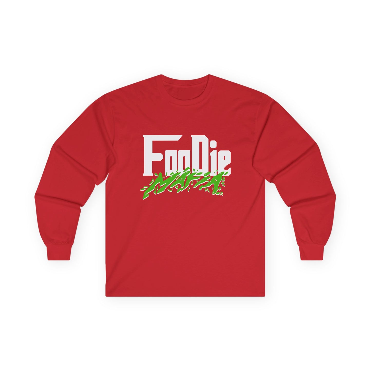 L.O.E.F White Foodie Mafia Unisex Long Sleeve Tee (Kelly Green)