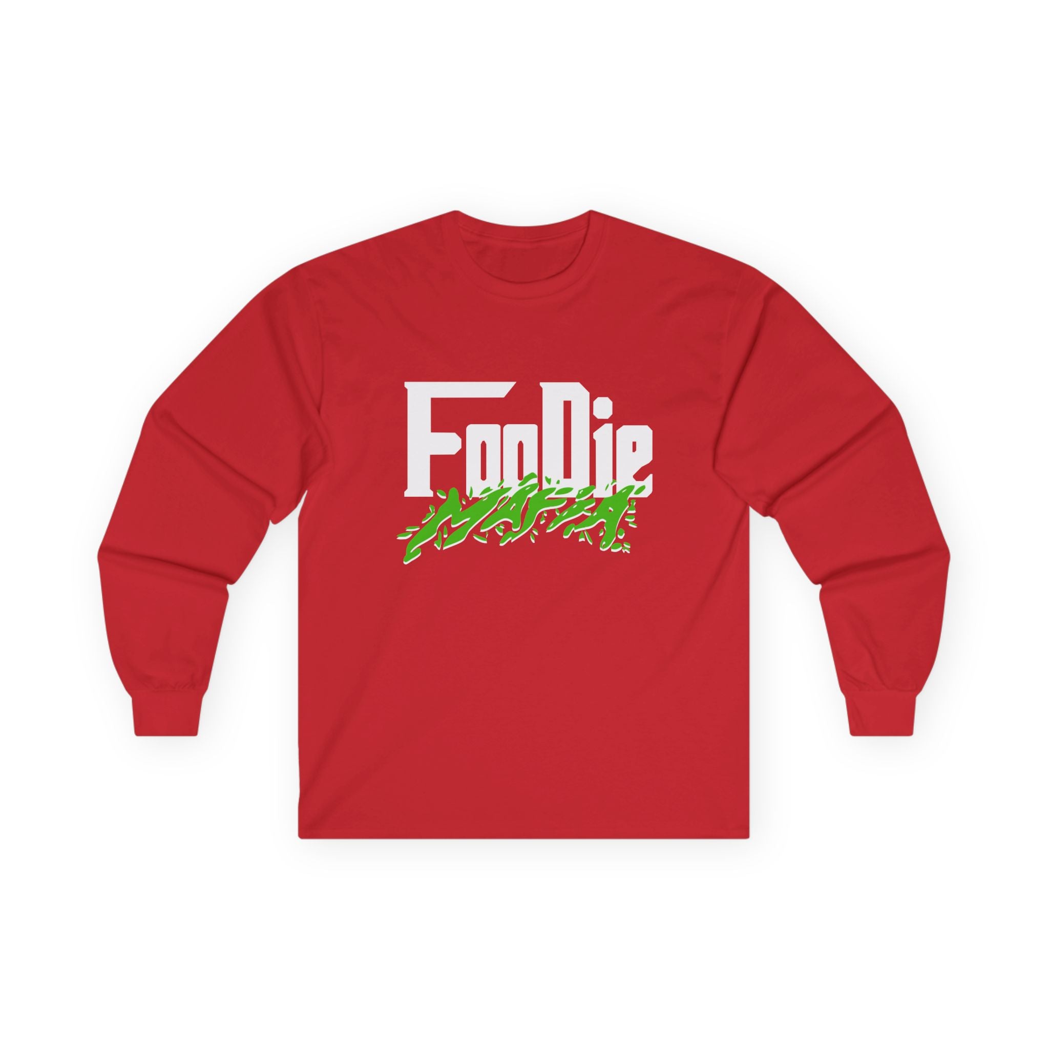 L.O.E.F White Foodie Mafia Unisex Long Sleeve Tee (Kelly Green)
