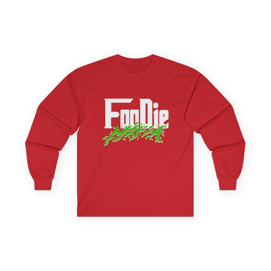 L.O.E.F White Foodie Mafia Unisex Long Sleeve Tee (Kelly Green)