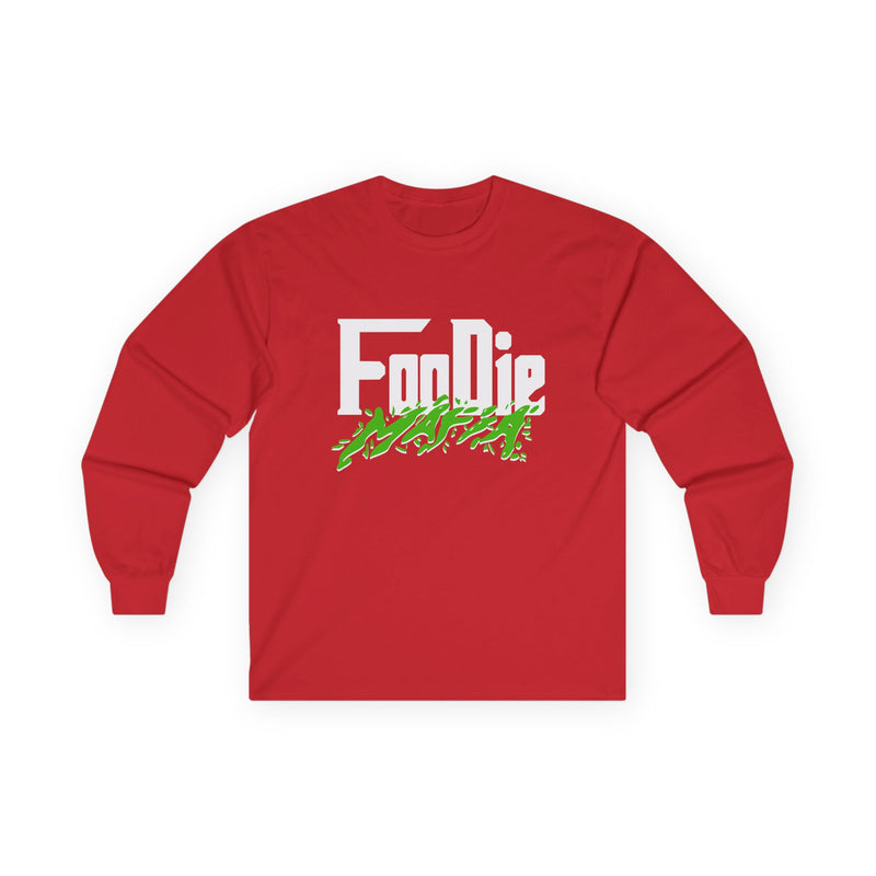 L.O.E.F White Foodie Mafia Unisex Long Sleeve Tee (Kelly Green)