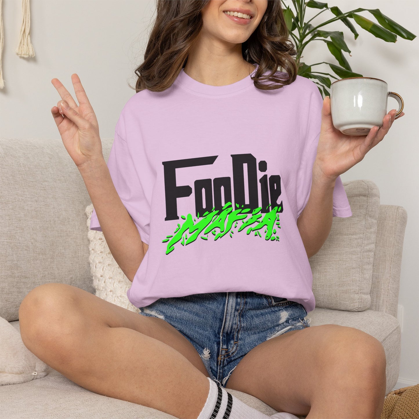 L.O.E.F Foodie Mafia Tee Shirt (Neon Green)