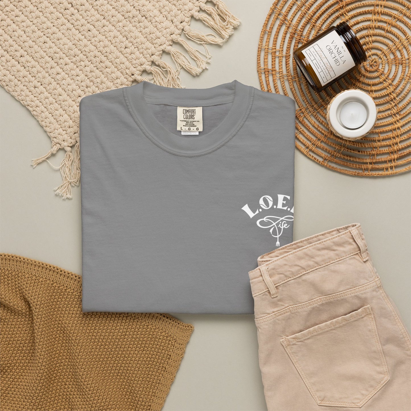 L.O.E.F LIFESTYLE OF EVERYDAY FOODIES Unisex Tee Shirt (White)