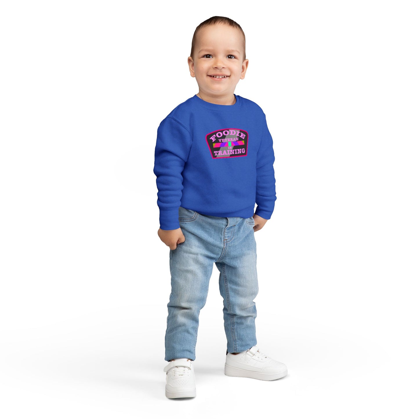 L.O.E.F Foodie Veteran In Training Toddler Sweatshirt (Pink)