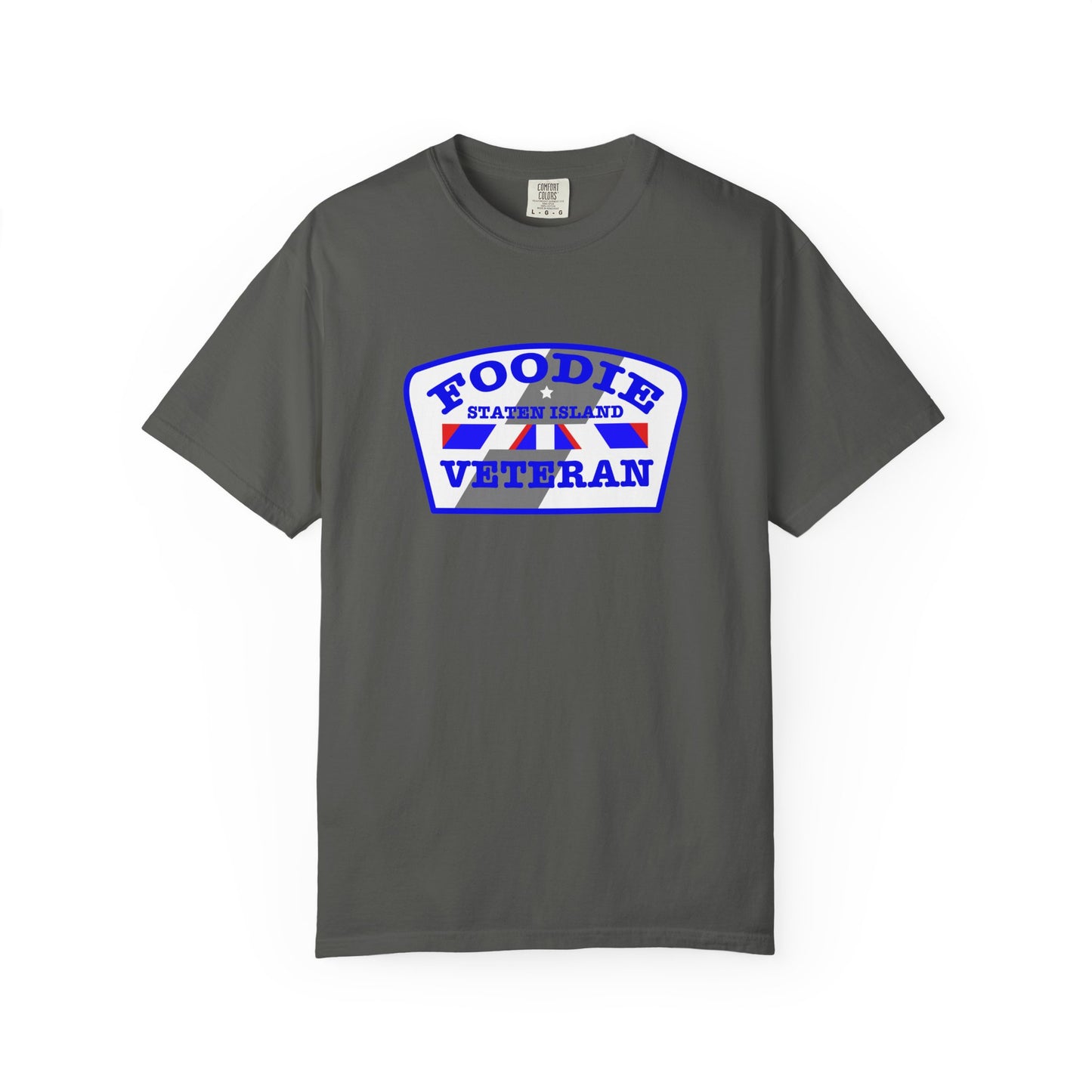 L.O.E.F Foodie Veteran STATEN ISLAND Unisex Tee Shirt (Blue)