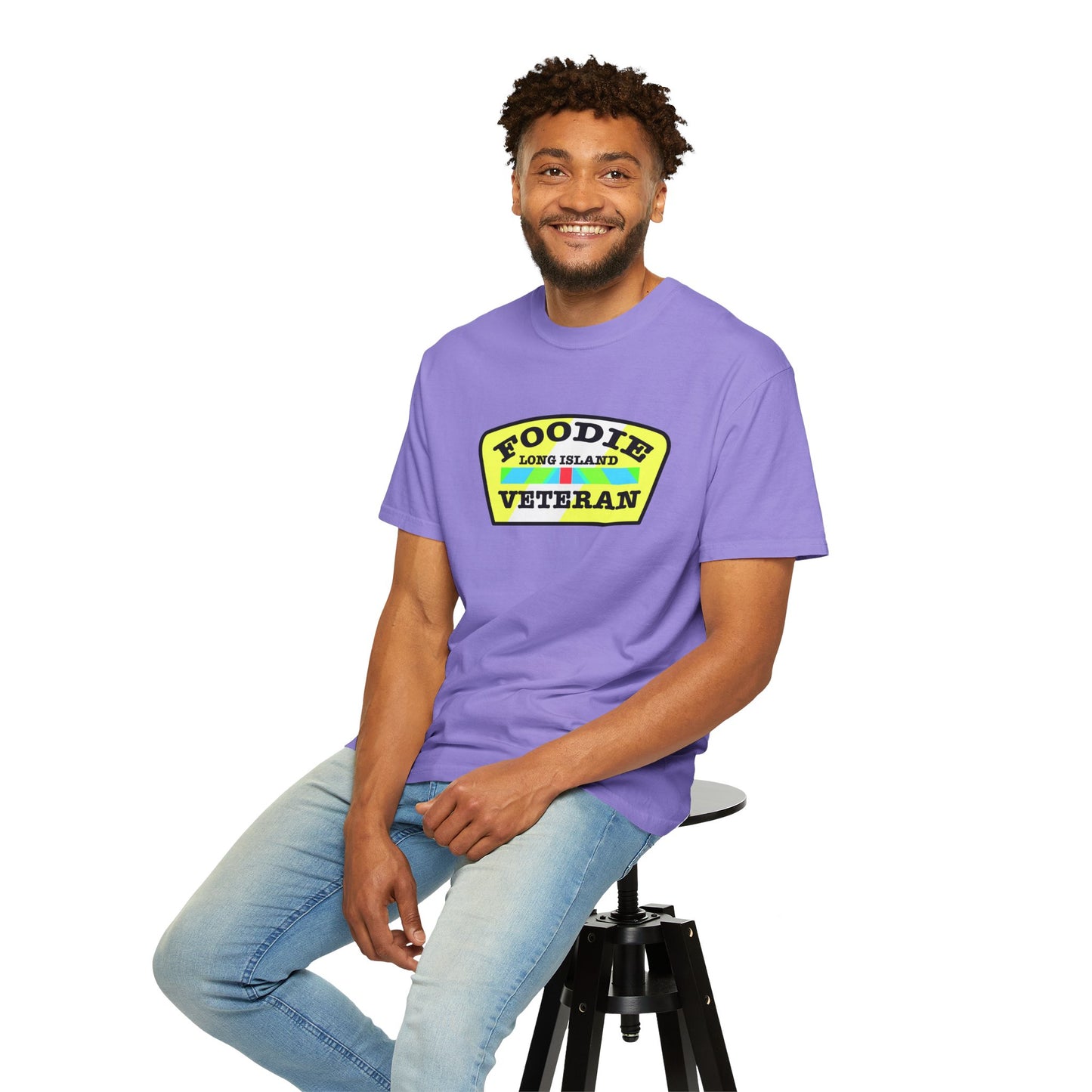 L.O.E.F Foodie Veteran Long Island Unisex Tee Shirt (Black and Yellow)