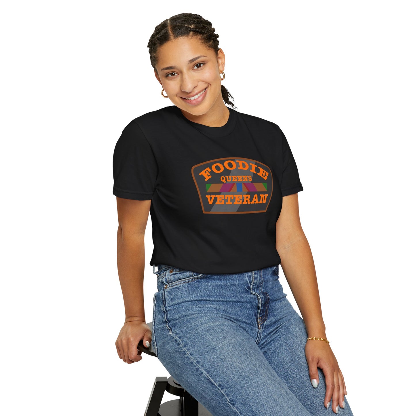 L.O.E.F Foodie Veteran QUEENS Unisex Tee Shirt (Orange)