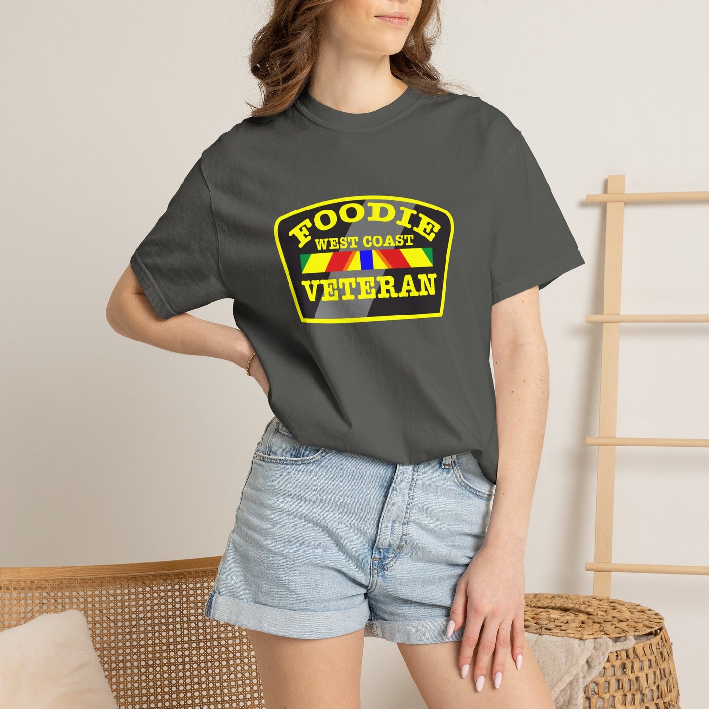 L.O.E.F Foodie Veteran WEST COAST Unisex Tee Shirt (Yellow)
