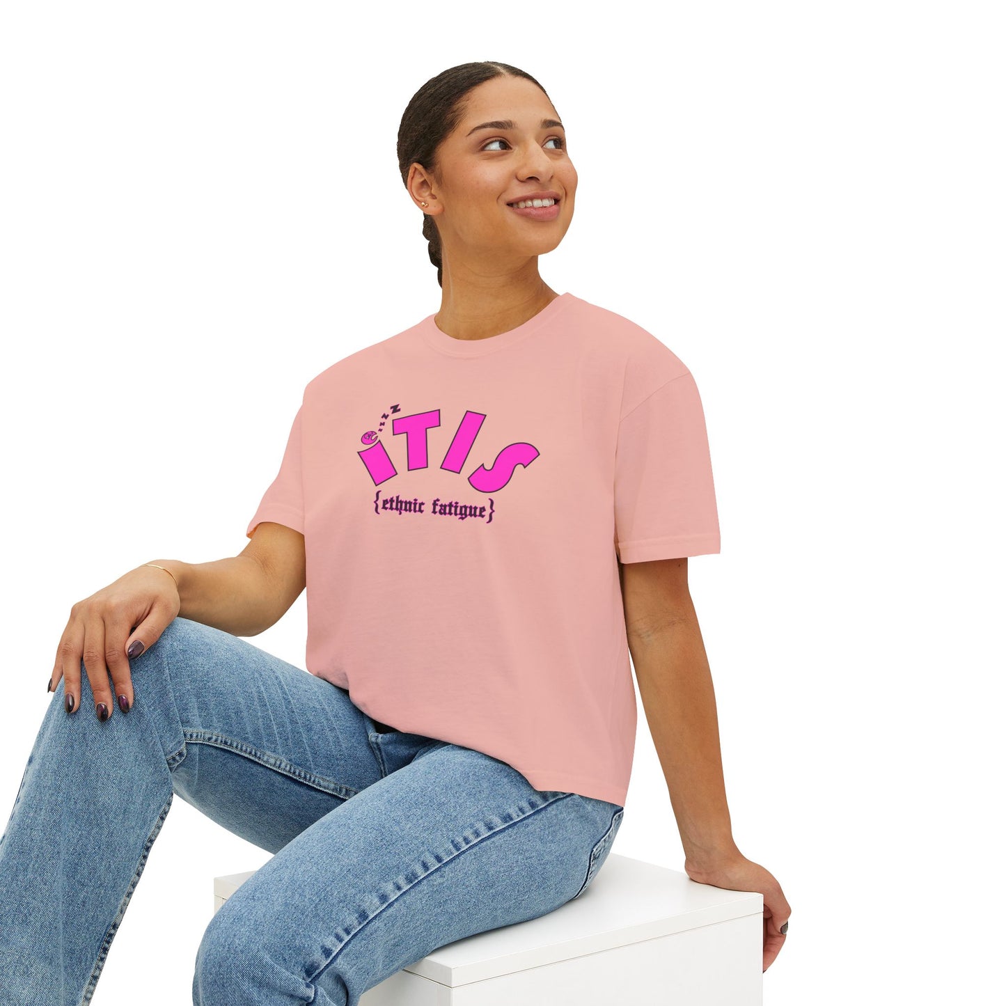 L.O.E.F ITIS Women Boxy Tee (Pink)