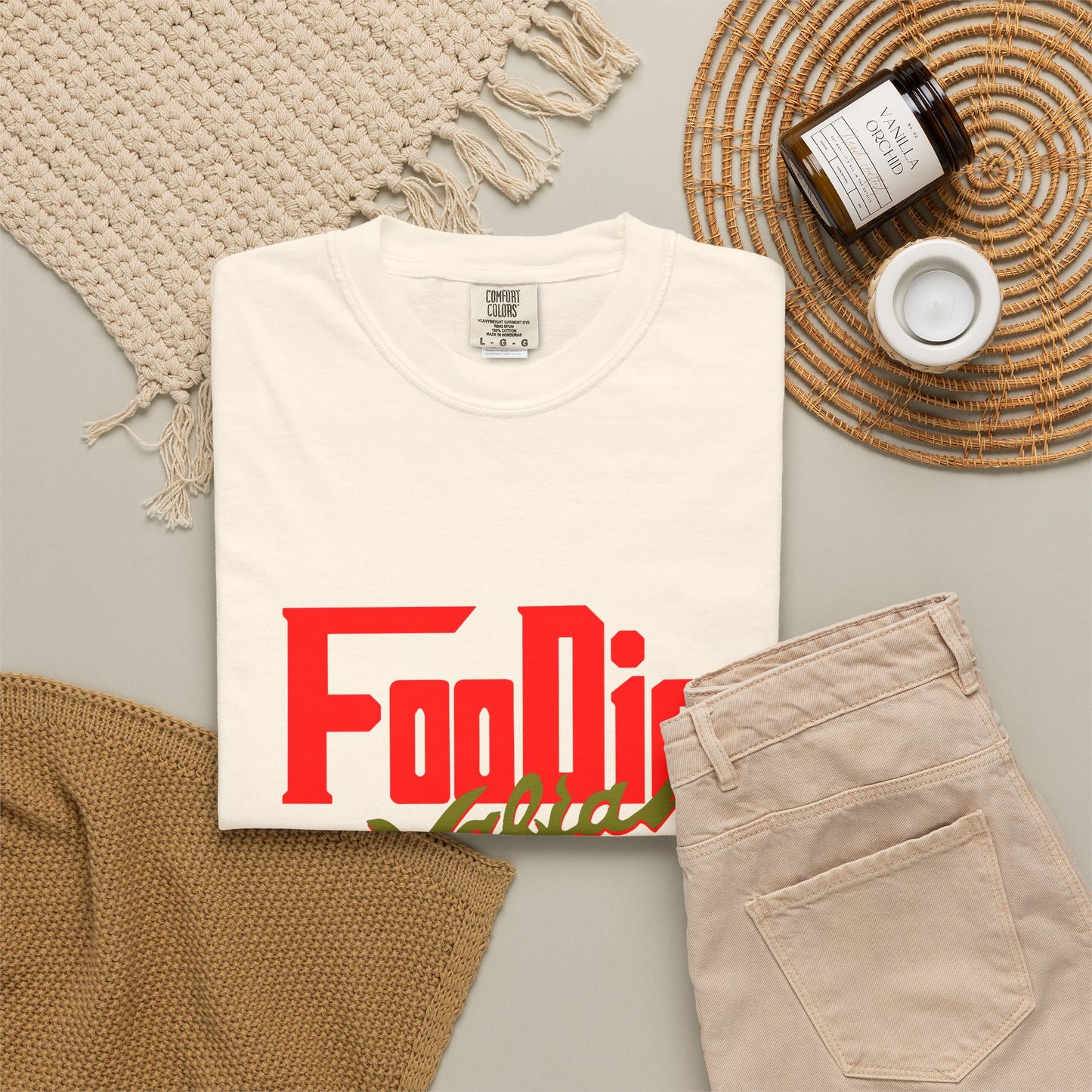 L.O.E.F Red Foodie Mafia Unisex Tee Shirt (Olive)