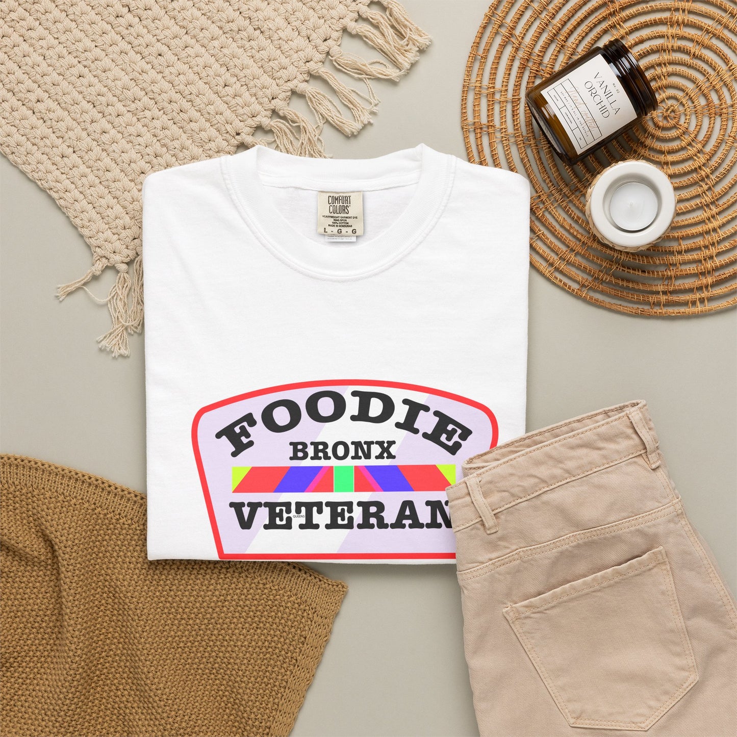 L.O.E.F Foodie Veteran Bronx Unisex Tee Shirt (Soft Pink)
