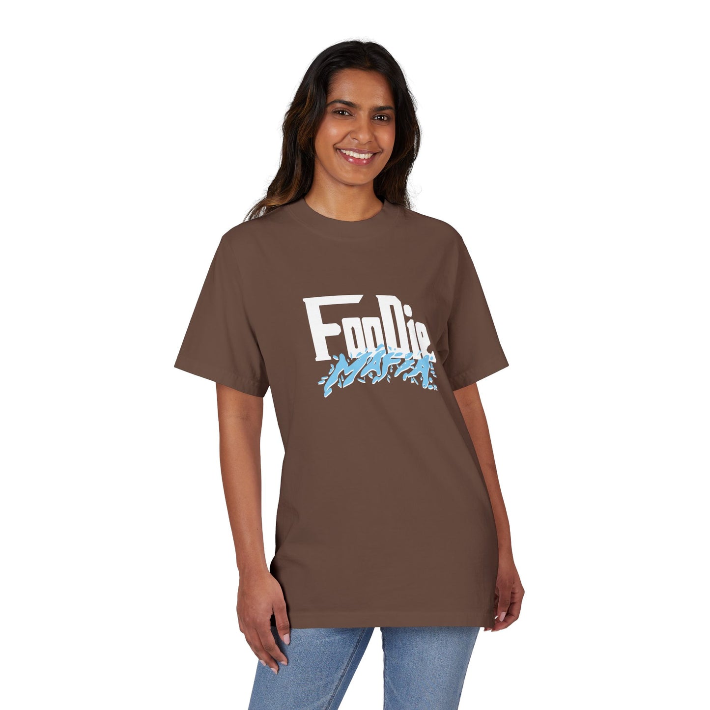 L.O.E.F White Foodie Mafia Unisex Tee shirt (Baby Blue)