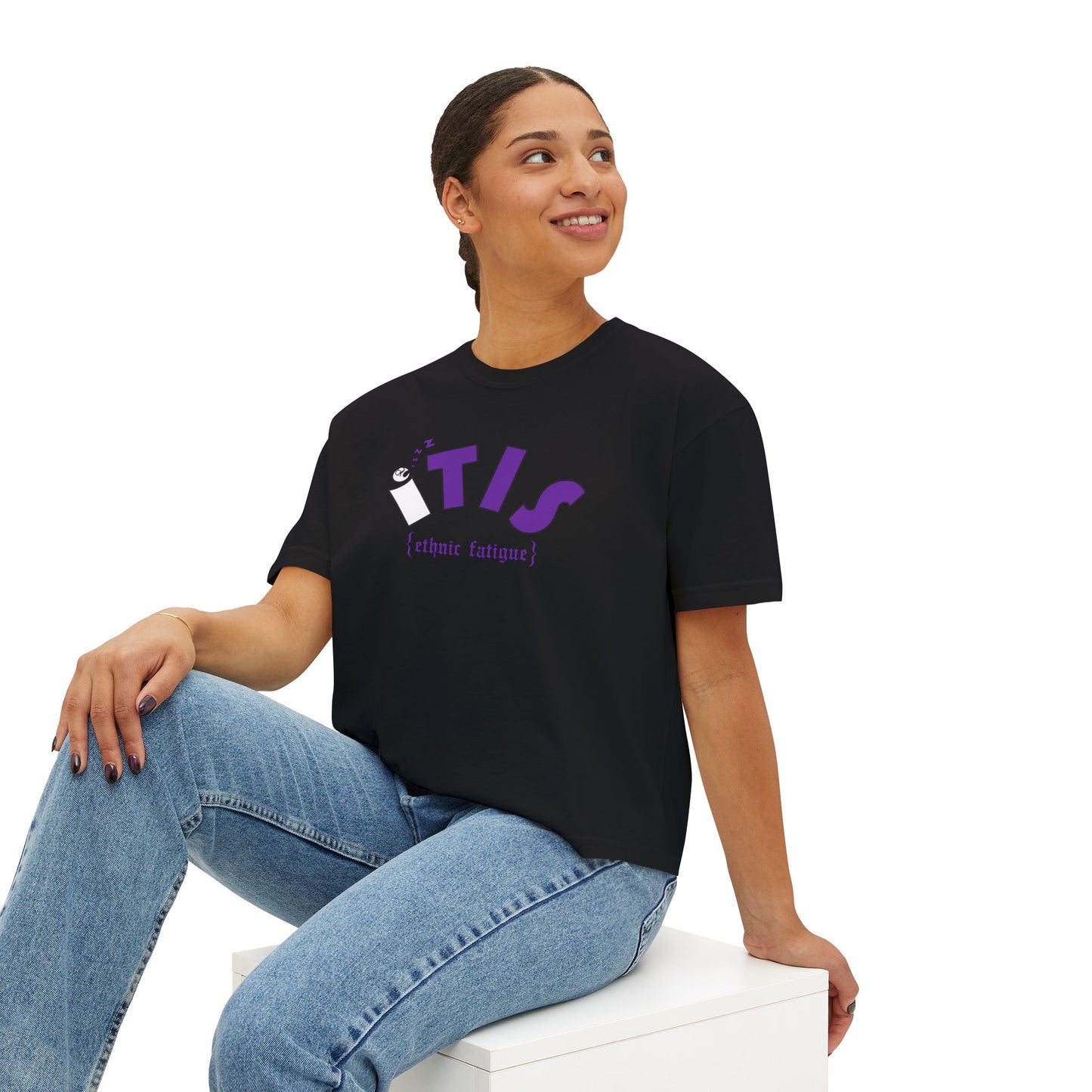 L.O.E.F ITIS Women Boxy Tee (Purple)