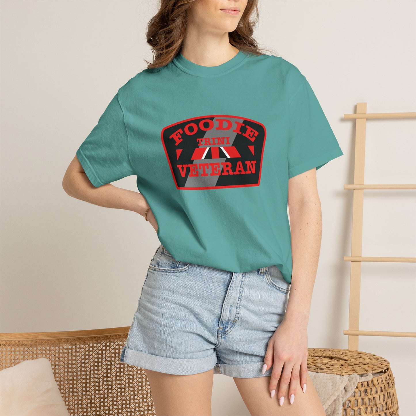 L.O.E.F Foodie Veteran TRINI Unisex Tee Shirt (Red)