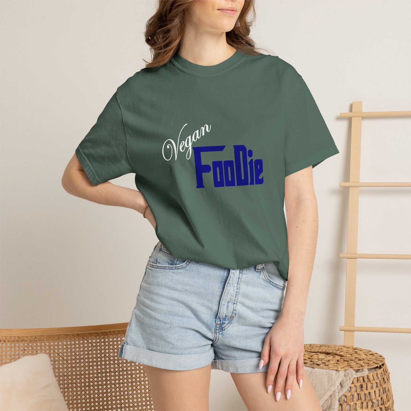 L.O.E.F Unisex Vegan Foodie Tee Shirt (Dark Blue)