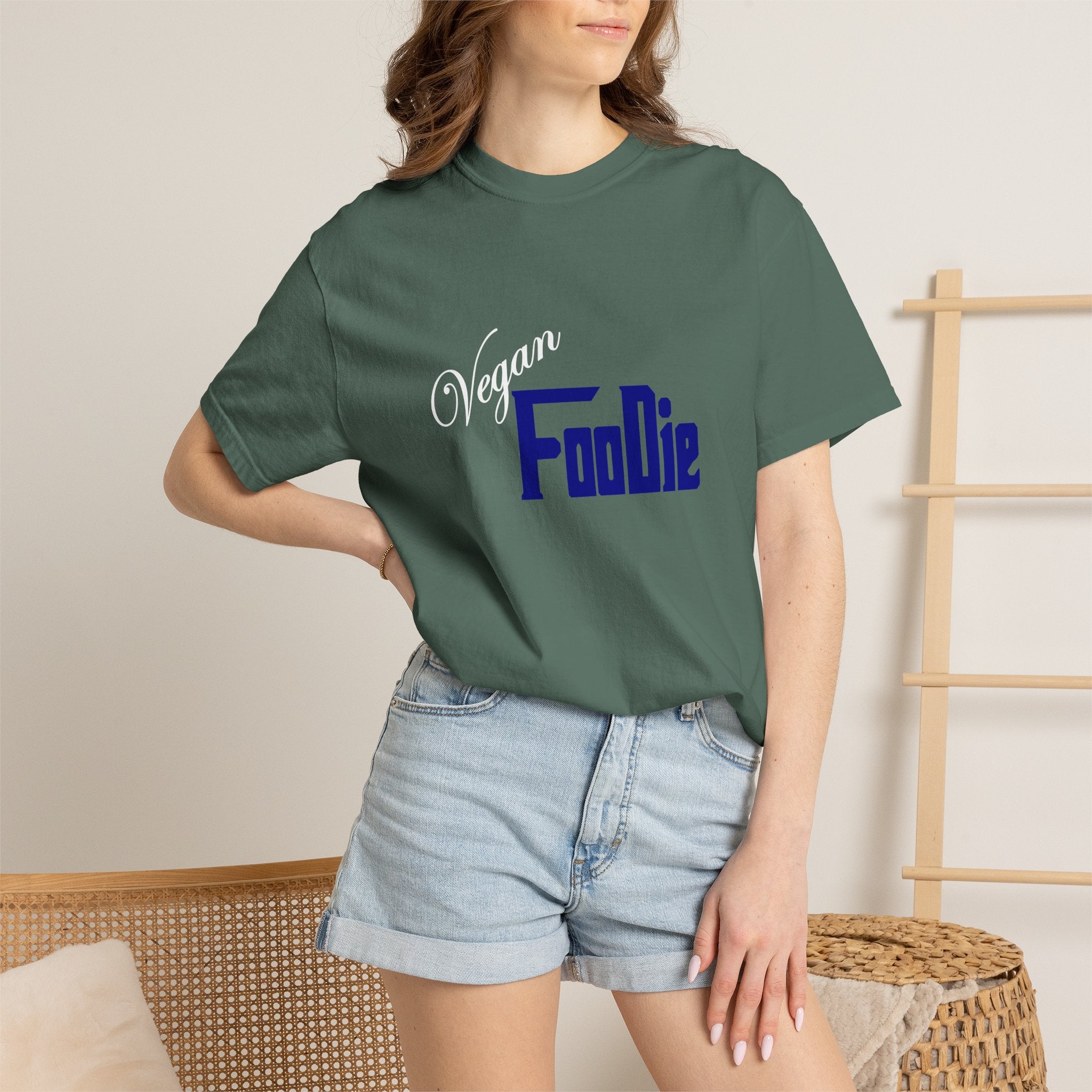 L.O.E.F Unisex Vegan Foodie Tee Shirt (Dark Blue)