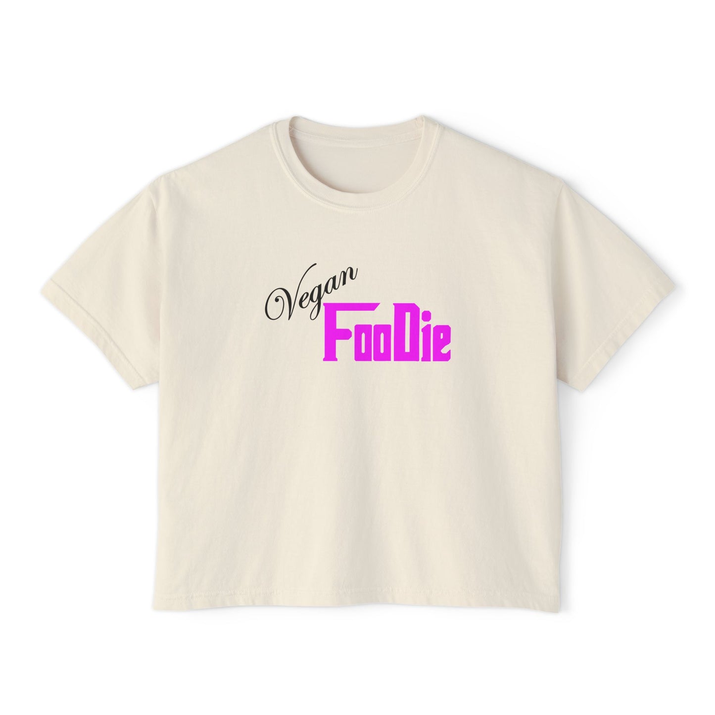 L.O.E.F Women Vegan Foodie Boxy Tee (Fuchsia)