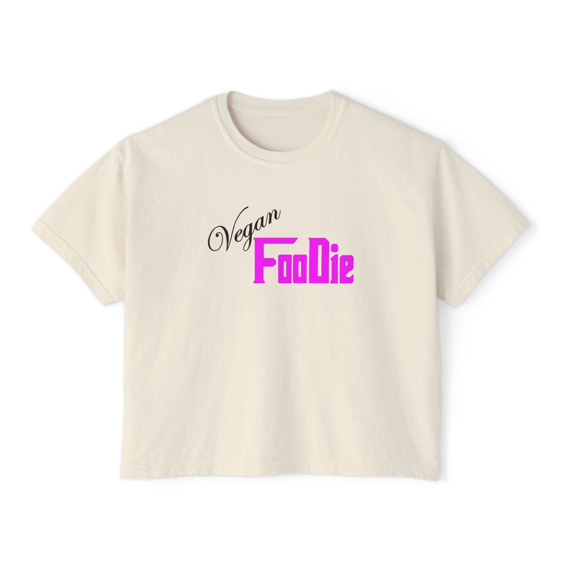 L.O.E.F Women Vegan Foodie Boxy Tee (Fuchsia)