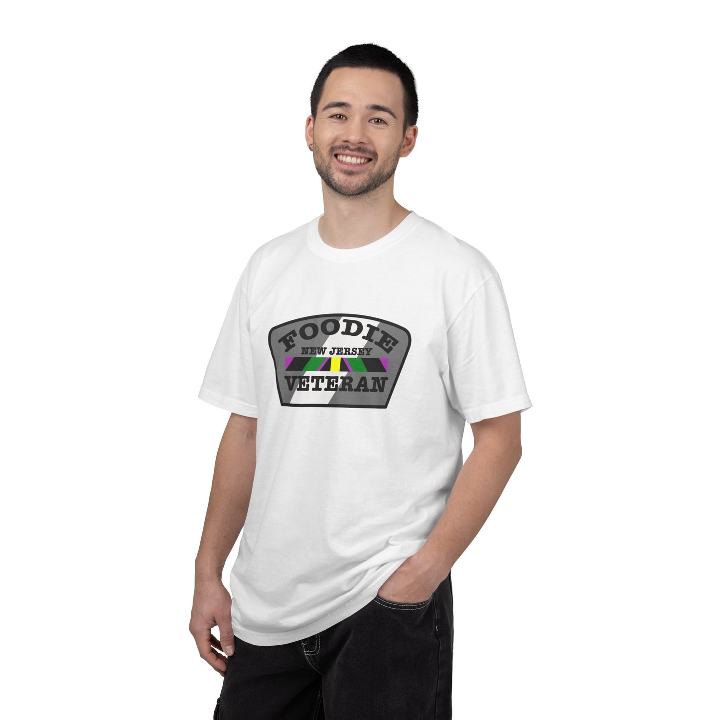 L.O.E.F Foodie Veteran New Jersey Unisex Tee Shirt (Gray)