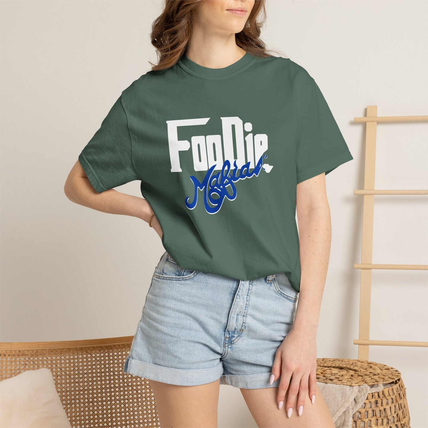 L.O.E.F Foodie Mafia Unisex Tee Shirt  (Dark Blue)