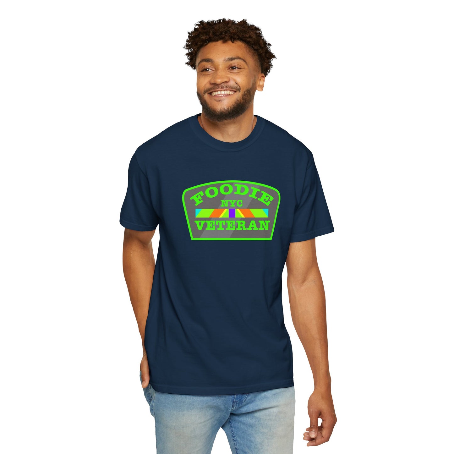 L.O.E.F Foodie Veteran NYC Unisex Tee Shirt (Neon Green)