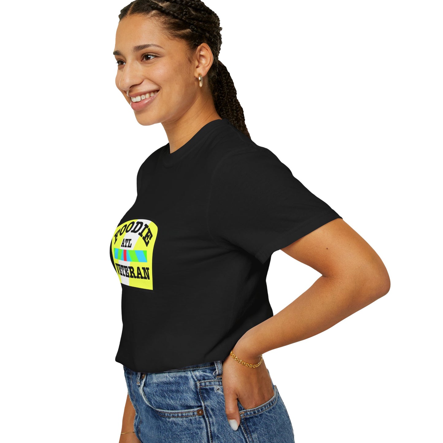 L.O.E.F Foodie Veteran ATL Unisex Tee Shirt (Yellow and Black)
