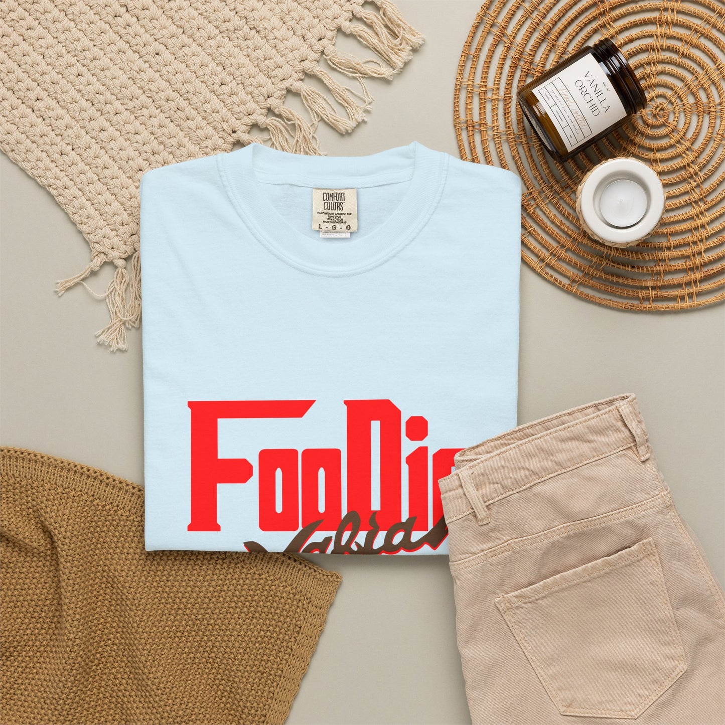 L.O.E.F Red Foodie Mafia Unisex Tee Shirt (Dark Brown)