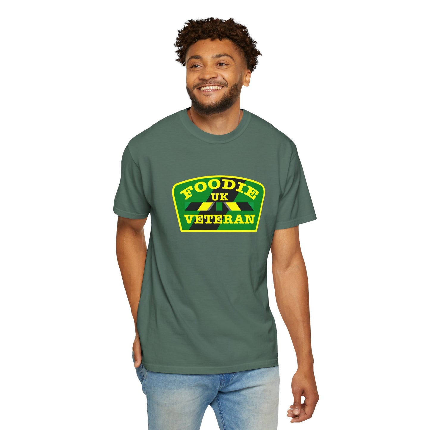 L.O.E.F Foodie Veteran UK Unisex Tee Shirt (Yellow and Green)