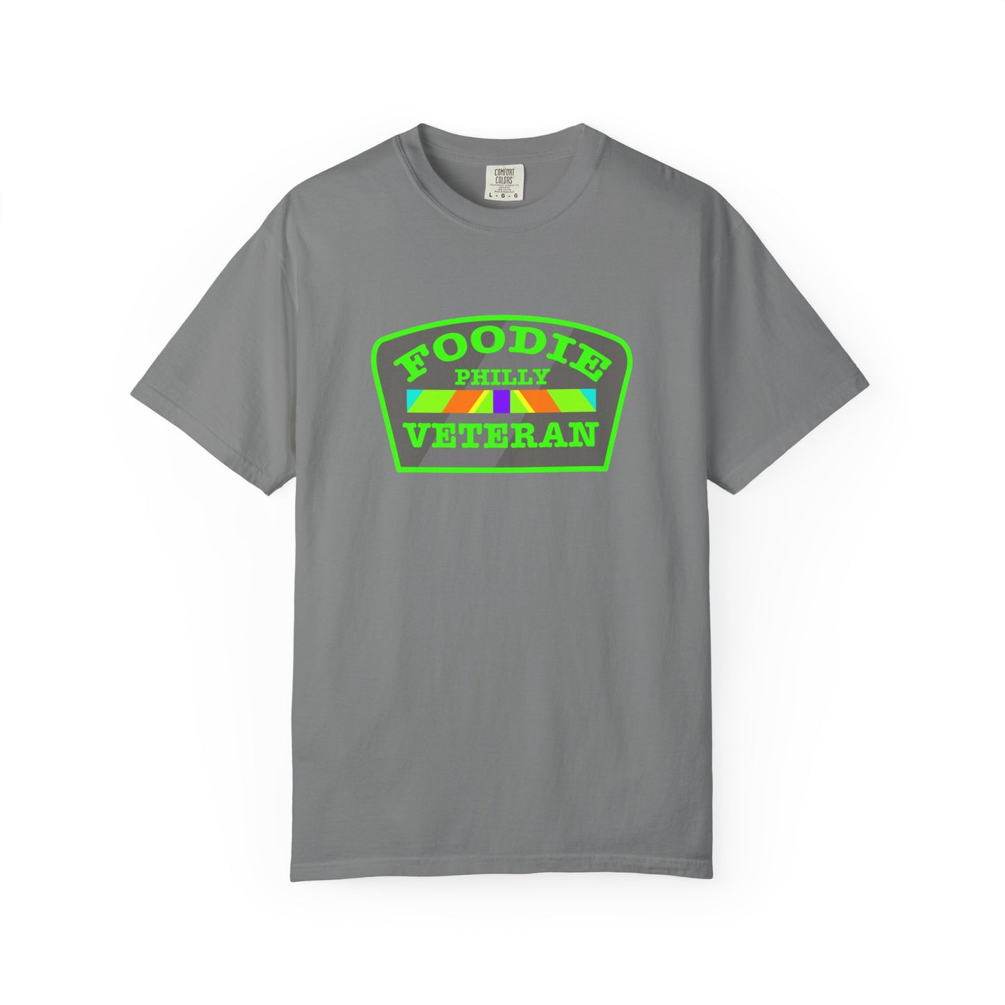 L.O.E.F Foodie Veteran PHILLY Unisex Tee Shirt (Neon Green)