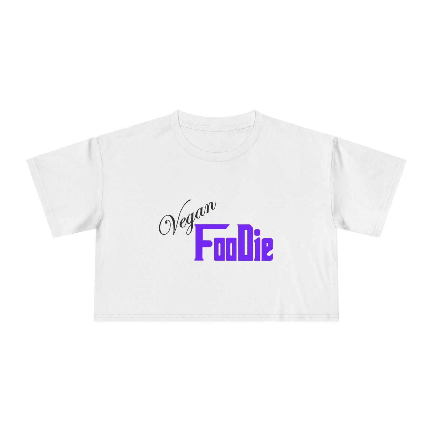 L.O.E.F Women Vegan Foodie Crop Tee (Violet)