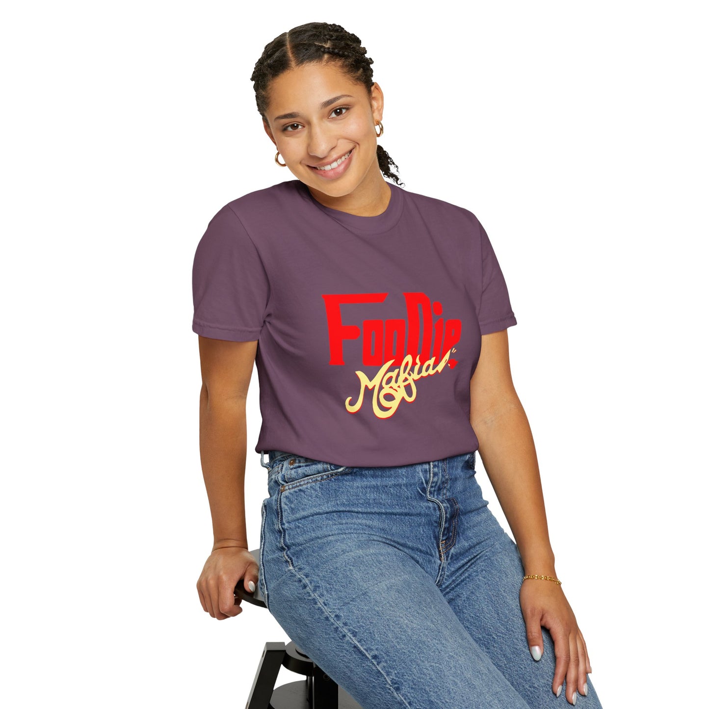 L.O.E.F Red Foodie Mafia Unisex Tee Shirt (Soft Yellow)