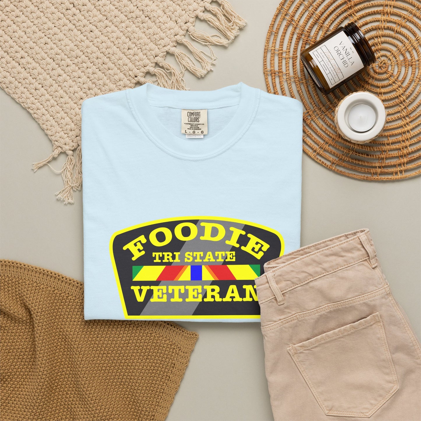 L.O.E.F Foodie Veteran TRI STATE Unisex Tee Shirt (Yellow)