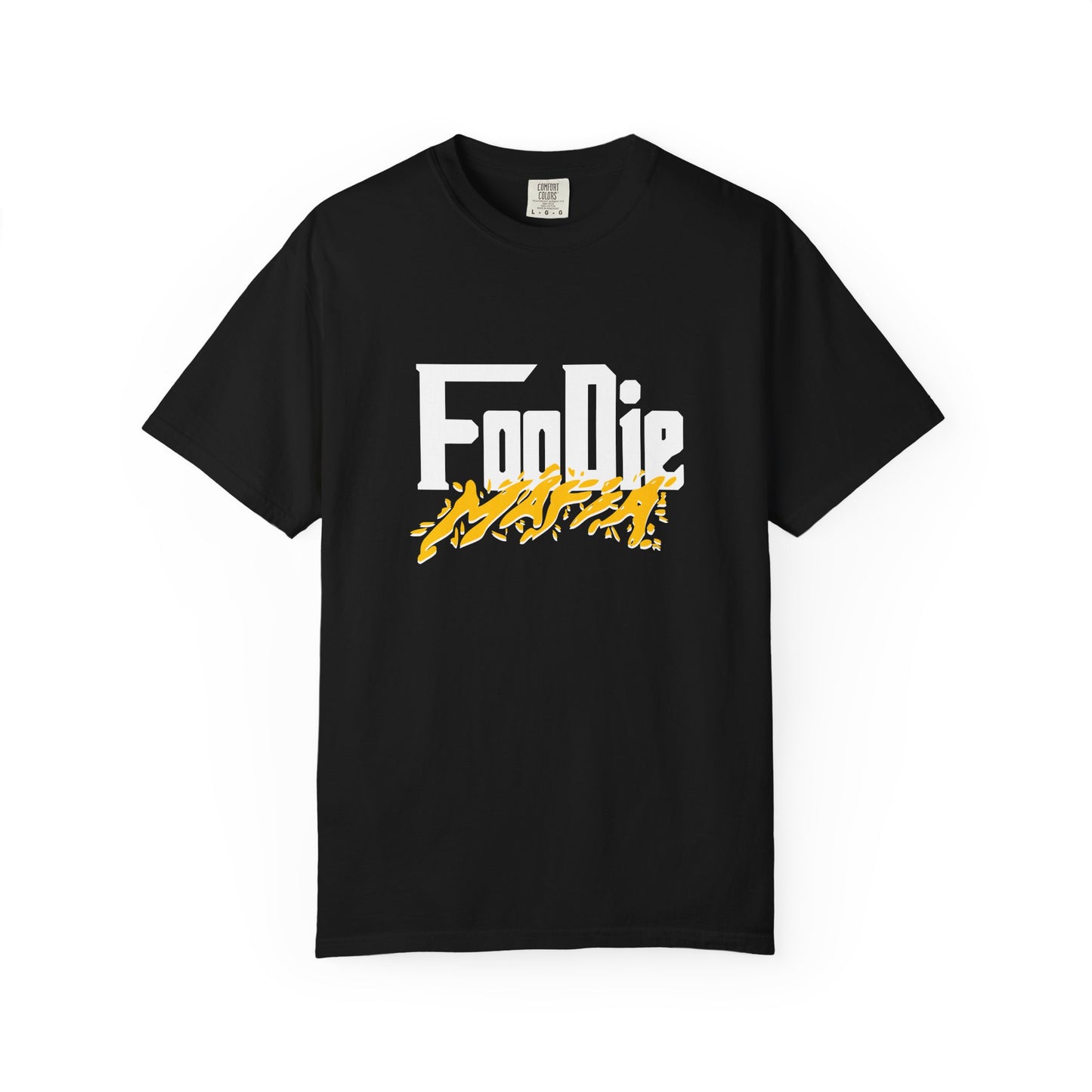 L.O.E.F White Foodie Mafia Unisex Tee shirt (Bright Yellow)