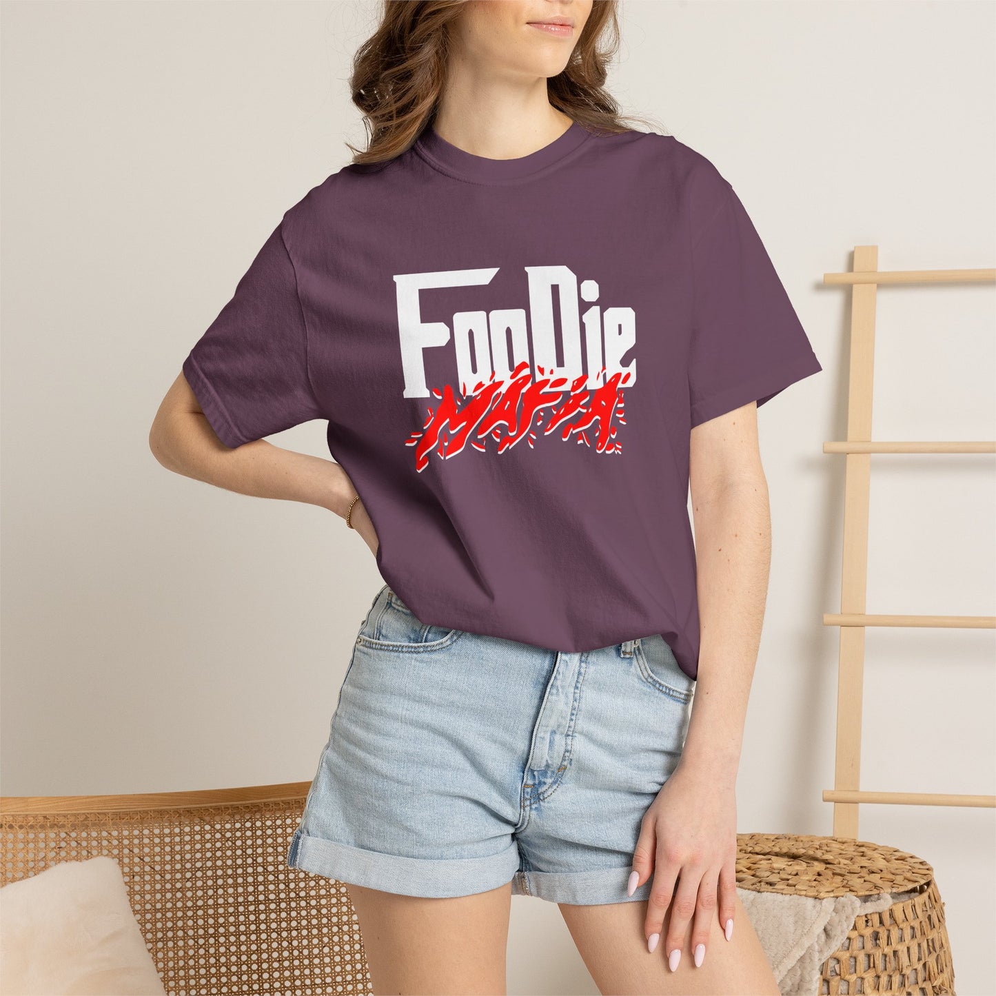 L.O.E.F Foodie Mafia Unisex Tee Shirt  (Red)
