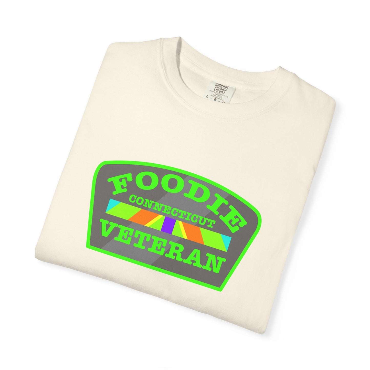 L.O.E.F Foodie Veteran CONNECTICUT Unisex Tee Shirt (Neon Green)