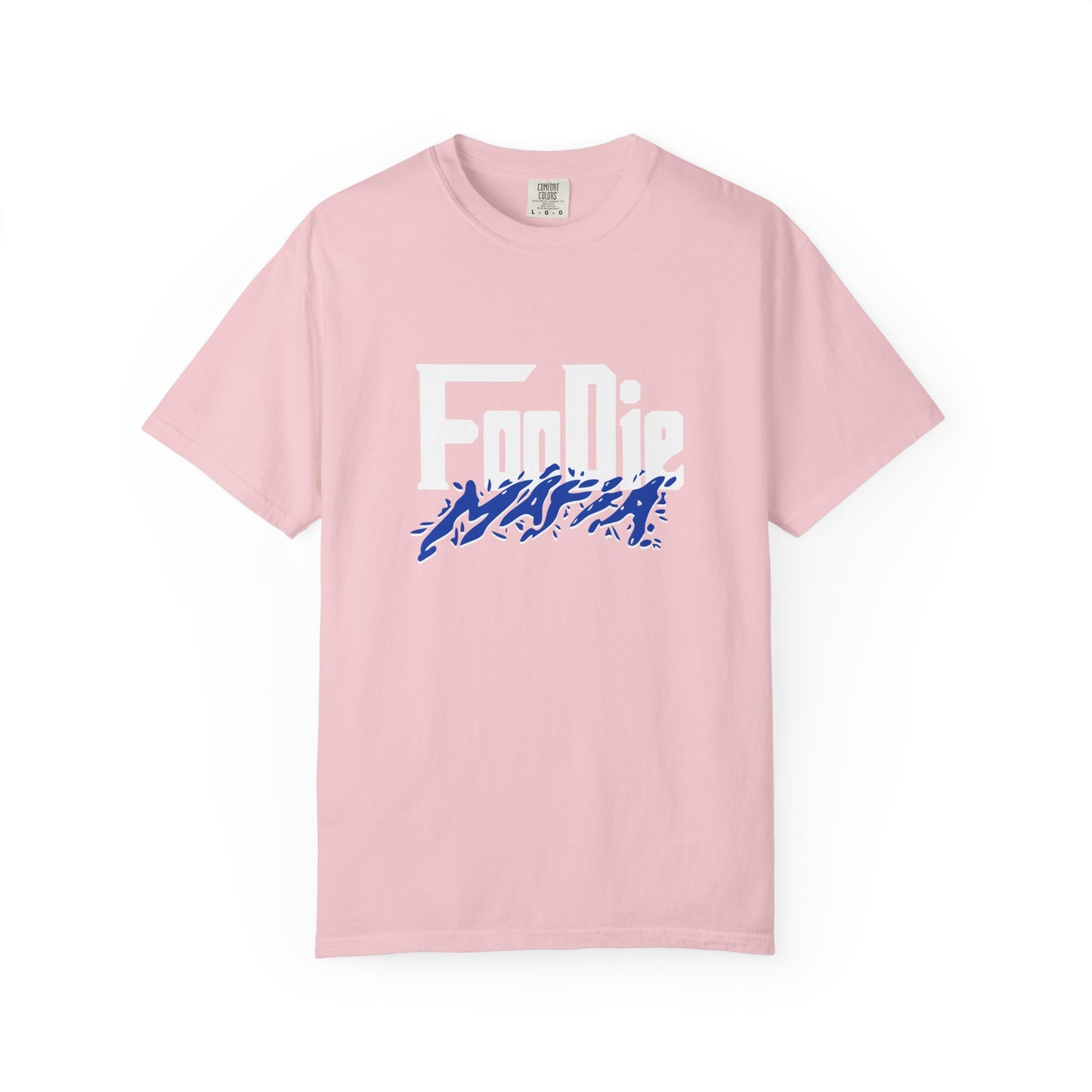 L.O.E.F White Foodie Mafia Unisex Tee shirt (Cobalt Blue)