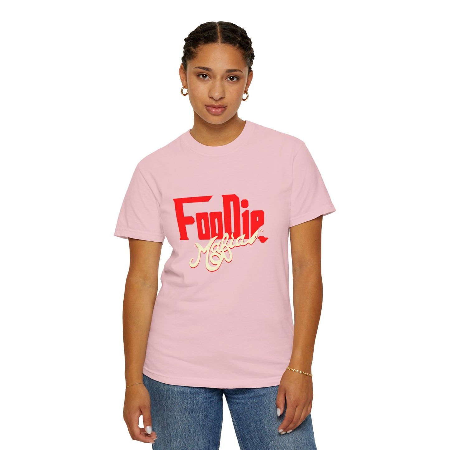 L.O.E.F Red Foodie Mafia Unisex Tee Shirt (Cream)
