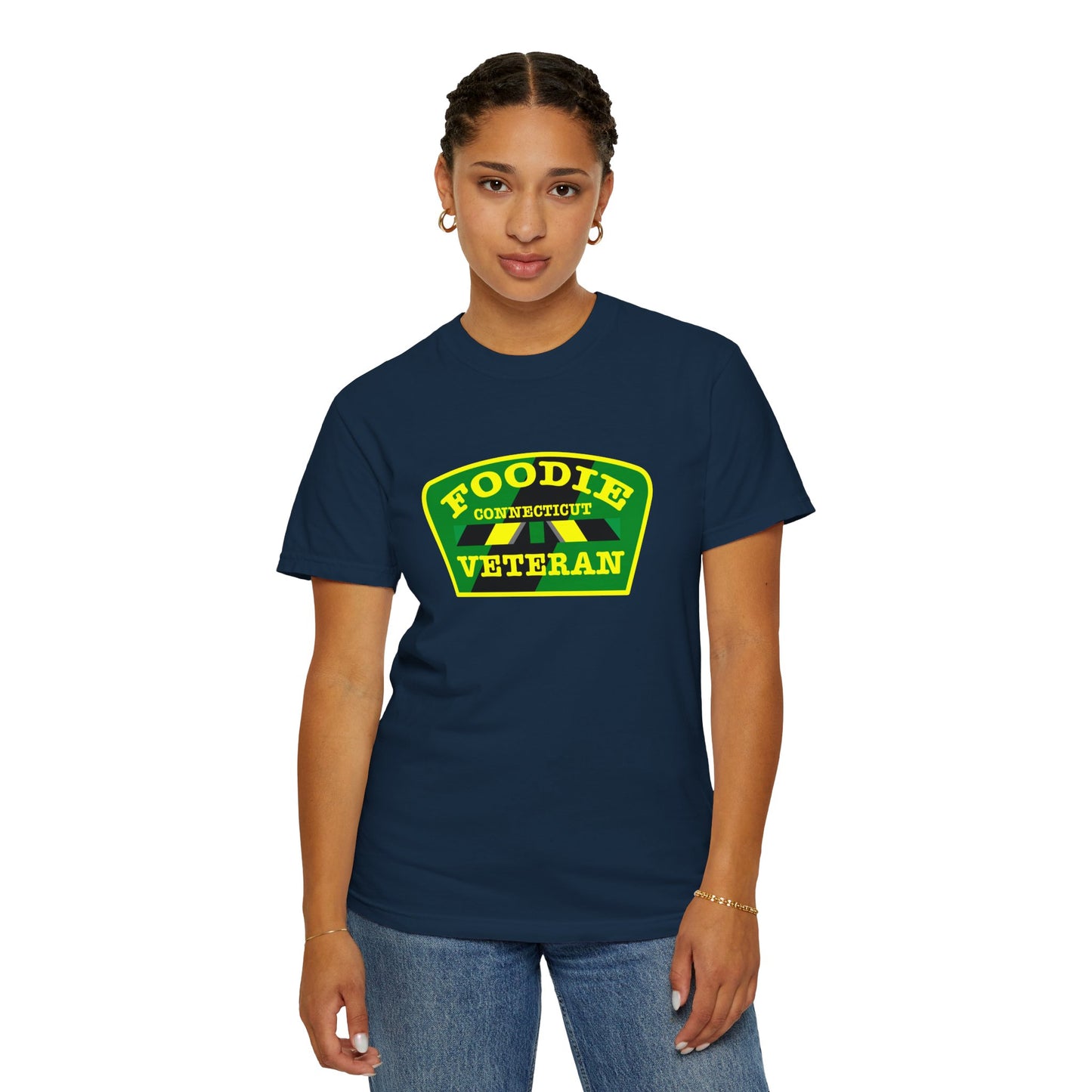 L.O.E.F Foodie Veteran CONNECTICUT Unisex Tee Shirt (Yellow)