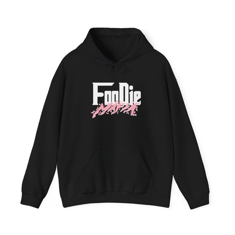 L.O.E.F White Foodie Mafia Unisex Hooded Sweatshirt (Soft Pink)