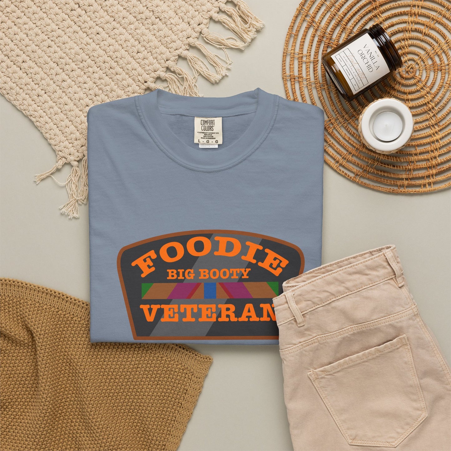 L.O.E.F Foodie Veteran BIG BOOTY Unisex Tee Shirt (Orange)