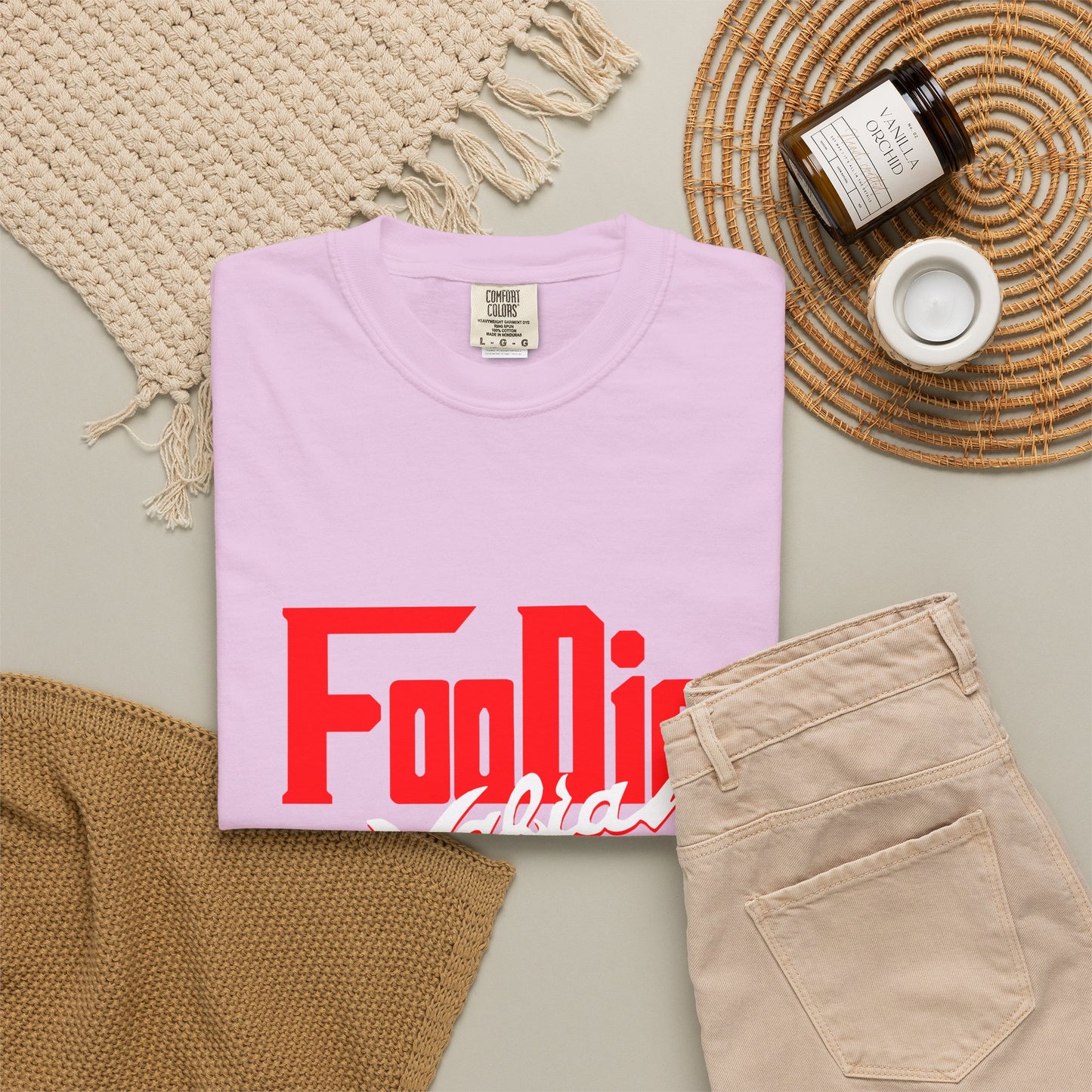 L.O.E.F Red Foodie Mafia Unisex Tee Shirt (White)