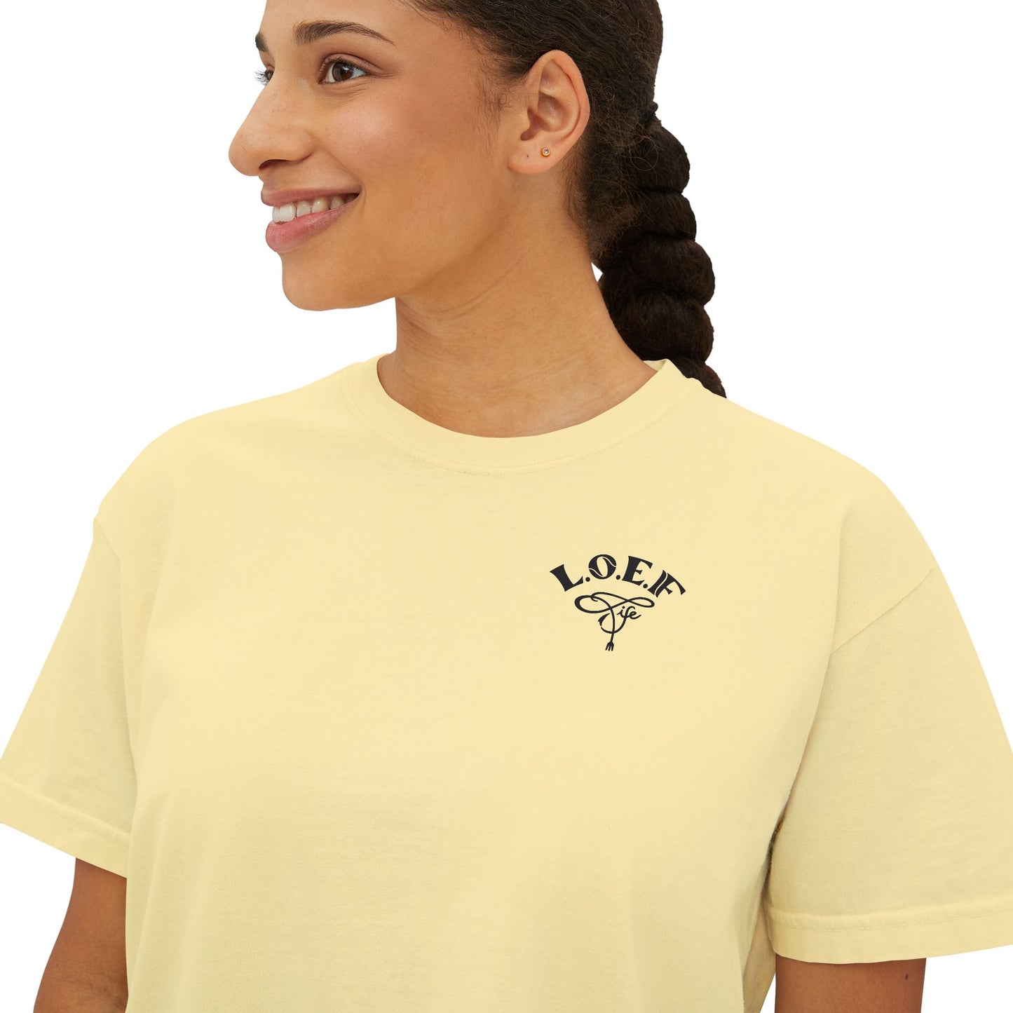 L.O.E.F Foodie 4Life Certified Boxy Tee (Machalite Green)