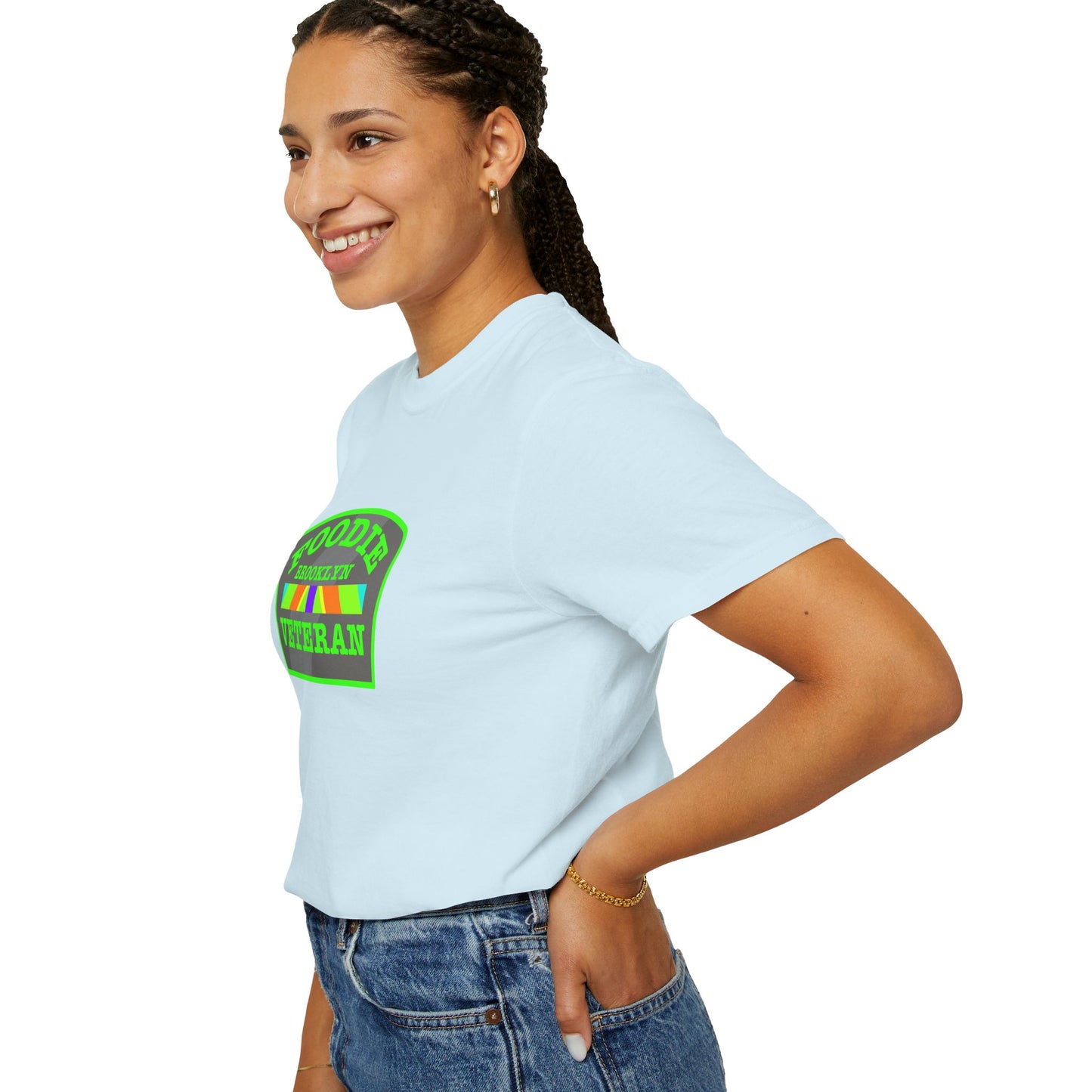 L.O.E.F Foodie Veteran BROOKLYN Unisex Tee Shirt (Neon Green)
