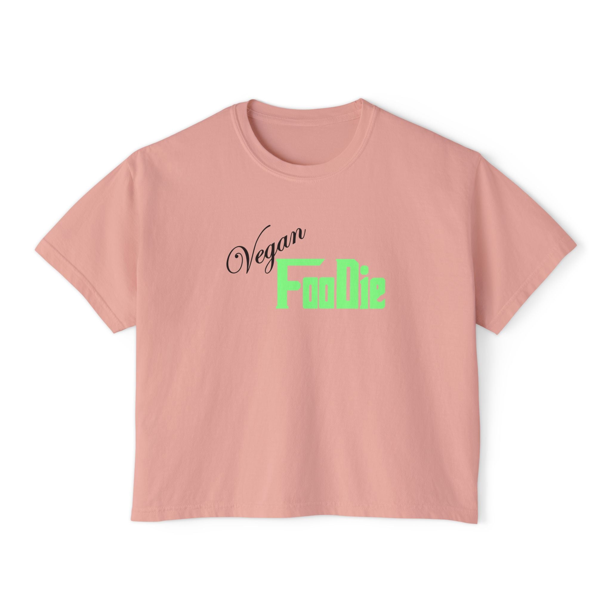 L.OE.F Women Vegan Foodie Boxy Tee (Mint Green)