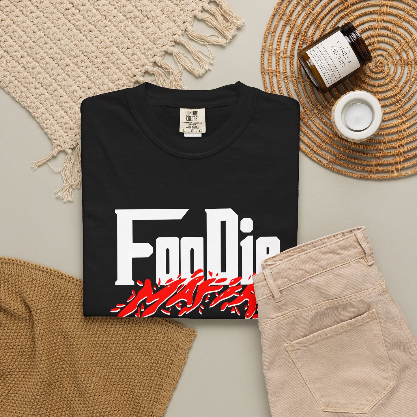 L.O.E.F Foodie Mafia Unisex Tee Shirt  (Red)