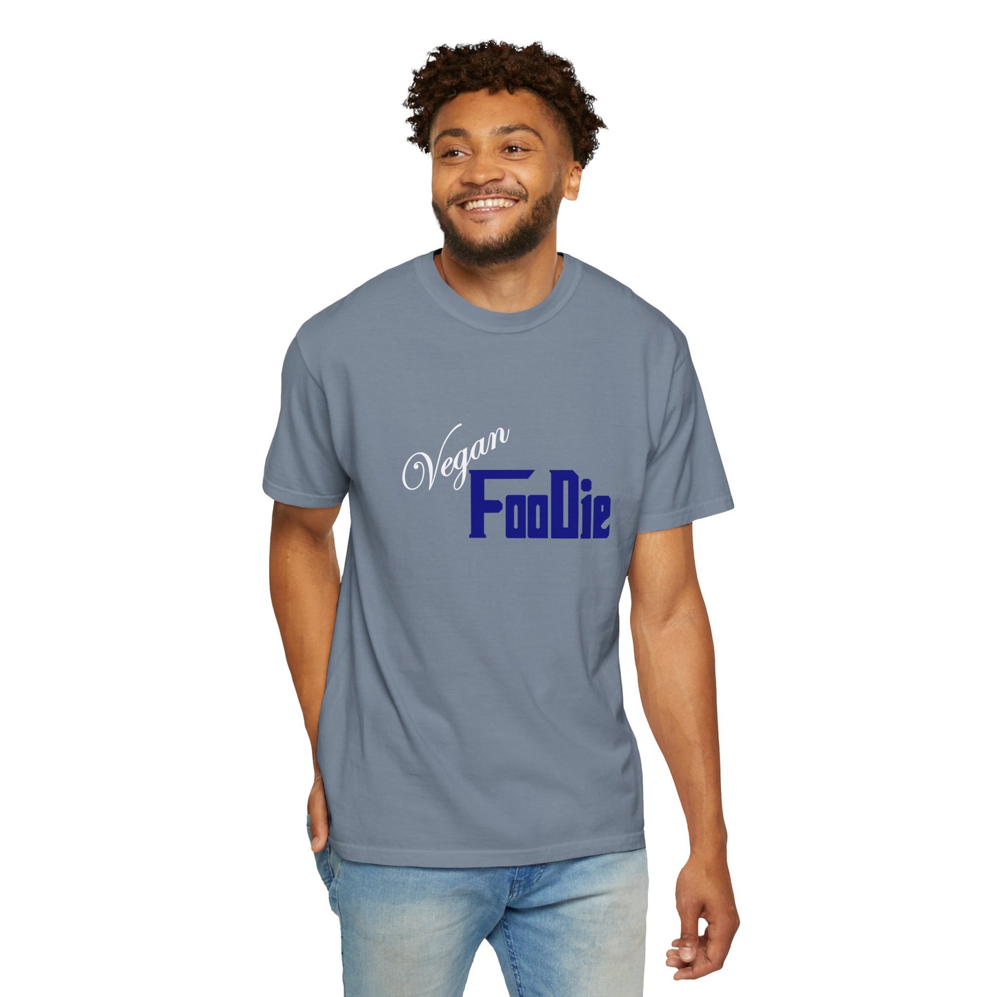 L.O.E.F Unisex Vegan Foodie Tee Shirt (Dark Blue)