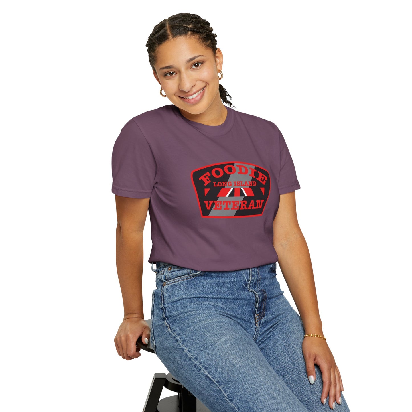 L.O.E.F Foodie Veteran Long Island Unisex Tee Shirt (Red)
