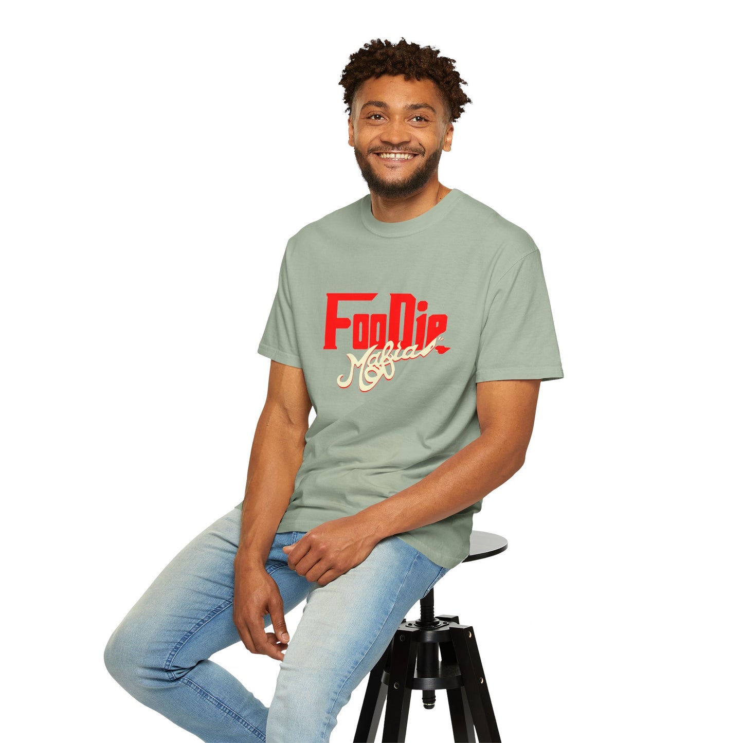 L.O.E.F Red Foodie Mafia Unisex Tee Shirt (Cream)